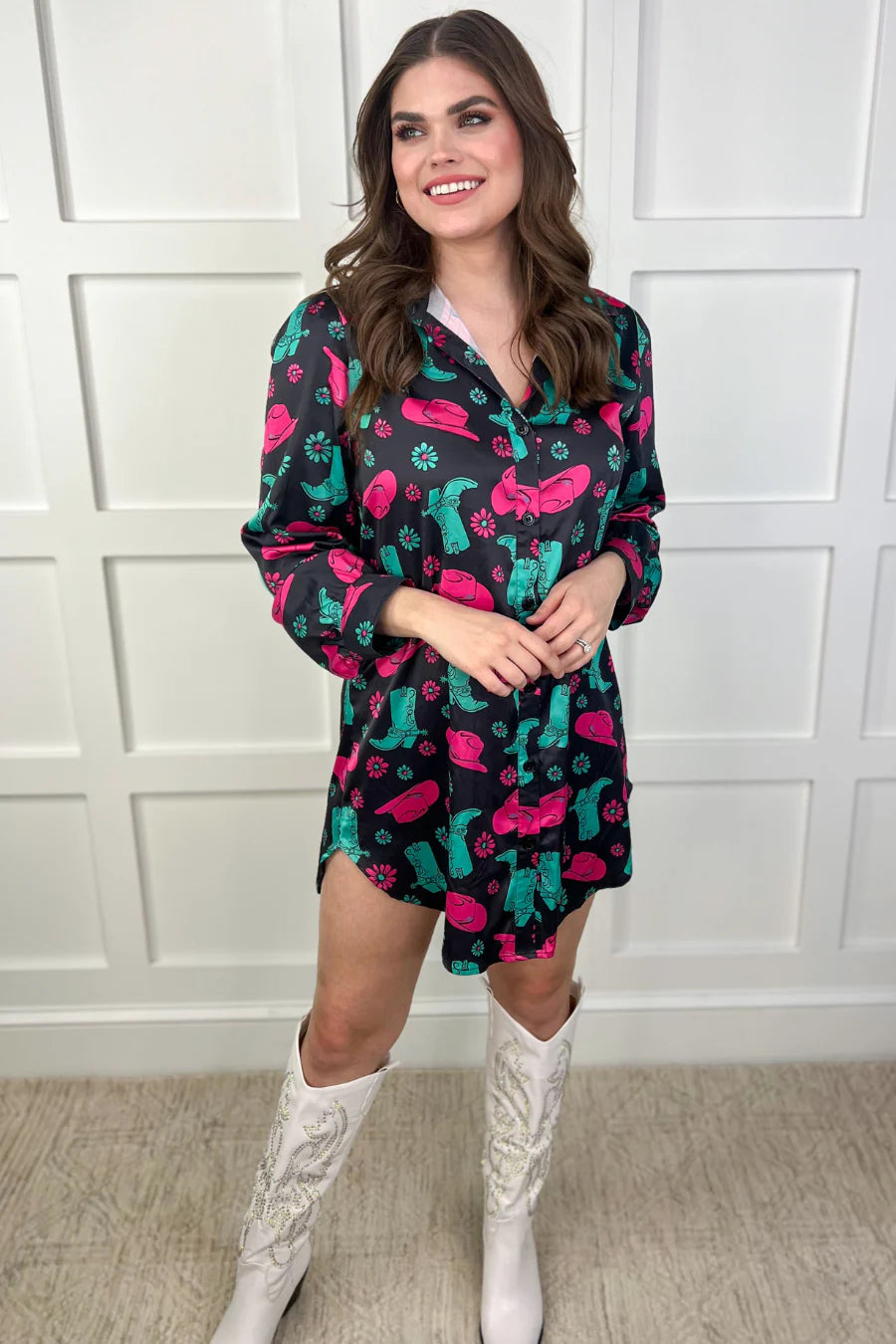 RODEO READY BUTTON UP DRESS