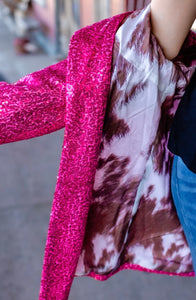 SPOTLIGHT PINK SEQUIN BLAZER