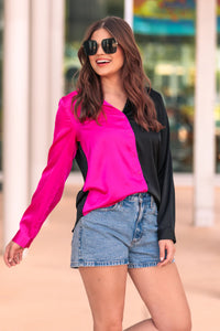 ON TREND BUTTON UP TOP