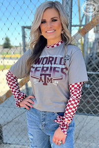 PEP RALLY MESH TOP MAROON