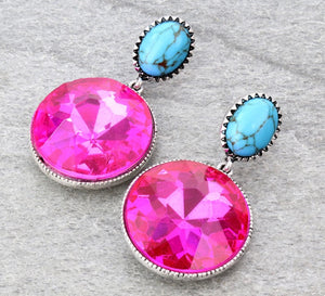 TURQUOISE AND PINK EARRINGS