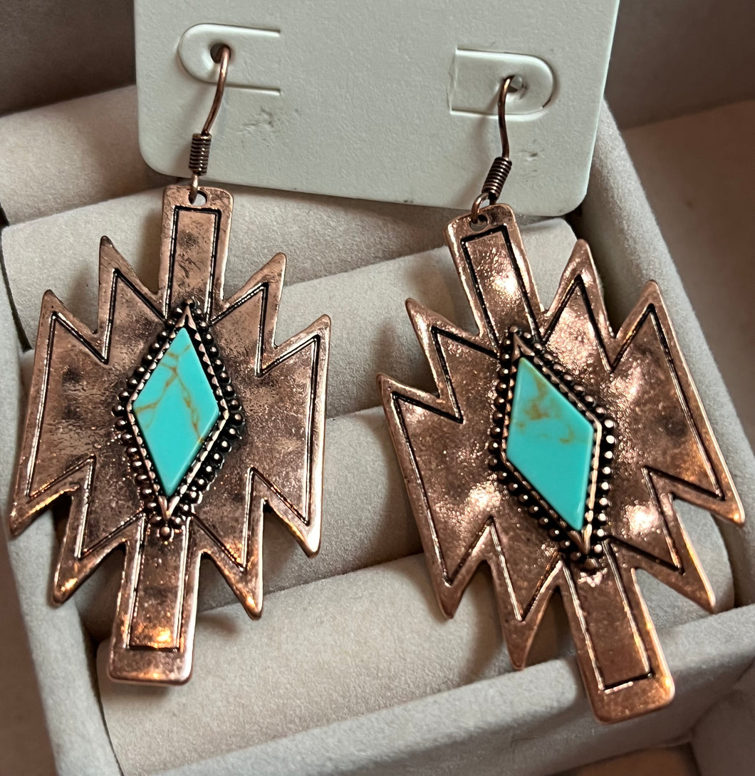 COPPER AZTEC EARRINGS