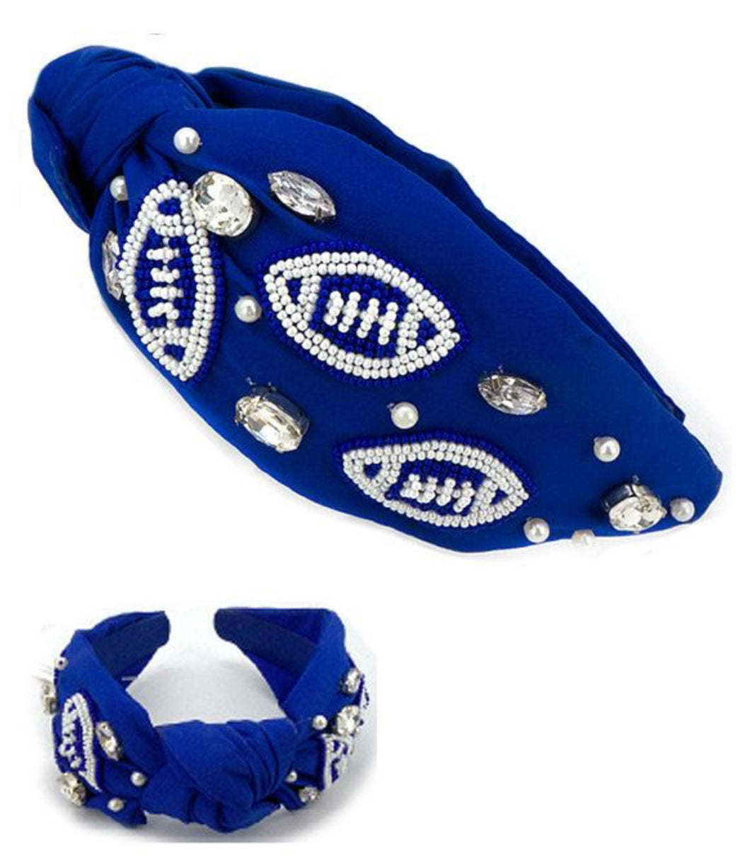 BLUE FOOTBALL HEADBAND