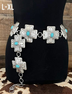 TURQUOISE CROSS BELT L/XL