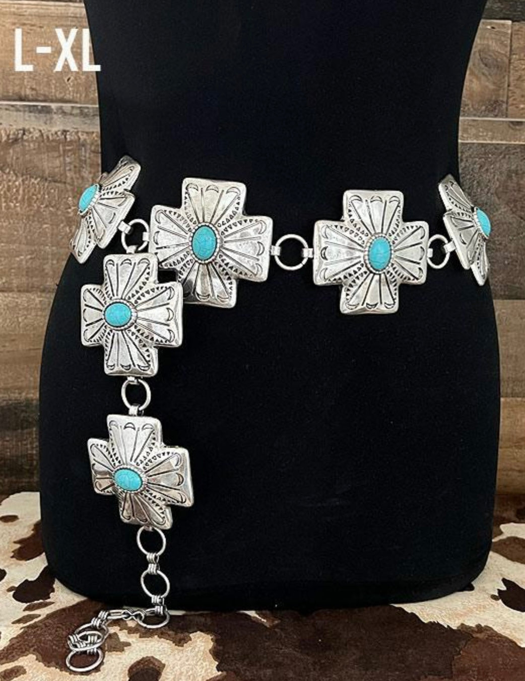 TURQUOISE CROSS BELT L/XL