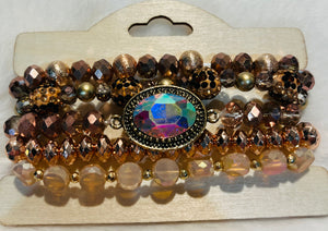 Brown & Copper 5 Strand Bracelets