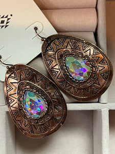 COPPER AZTEC PATTERN EARRINGS