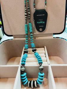 36” NAVAJO AND TURQUOISE NECKLACE