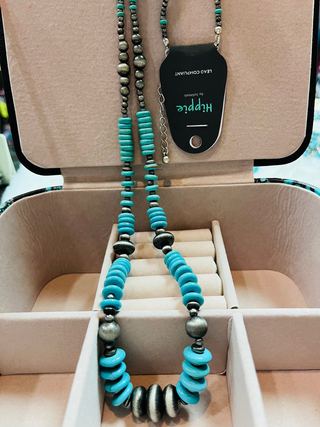 36” NAVAJO AND TURQUOISE NECKLACE