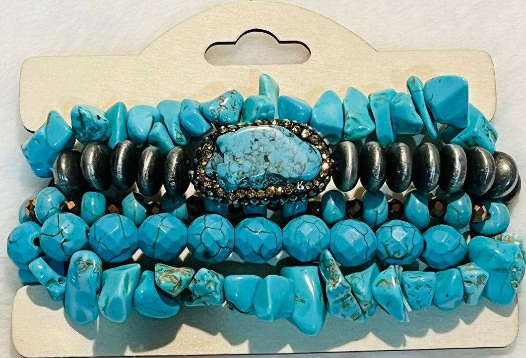 Turquoise & Navajo 5 Strand Bracelets