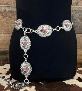 PINK CONCHO BELT