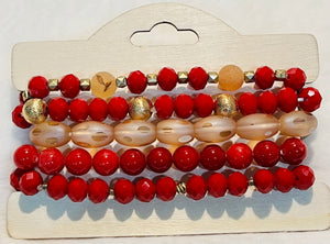 Red 5 Strand Bracelets