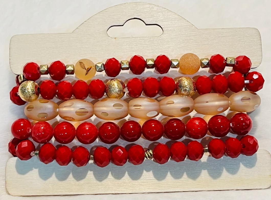 Red 5 Strand Bracelets