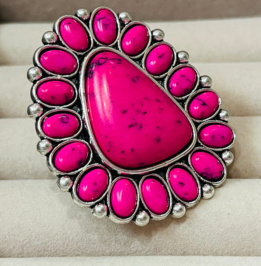 PINK CONCHO STRETCH RING